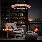 Люстра в форме кольца розовая Warm Pink Light варинант исполнения - 6 | Loft Concept в Омске