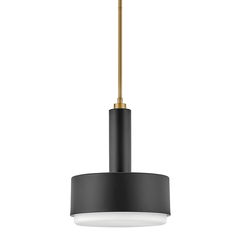 Подвесной светильник цилиндрический с белым плафоном Hinkley Латунь Бронза Белый в Омске | Loft Concept 