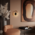 Бра с волнообразным стеклянным плафоном и вставкой из мрамора Liquid Stone варинант исполнения - 15 | Loft Concept в Омске