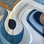 Арт-объект ручной работы Blue Abstraction из 4-х панелей варинант исполнения - 4 | Loft Concept в Омске