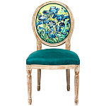 Стул из натурального бука зелёный с цветочным принтом Impressionism in Color варинант исполнения - 1 | Loft Concept в Омске