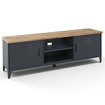 ТВ-тумба из металла и столешницей из массива дуба Metal Wood TV-Stand варинант исполнения - 2 | Loft Concept в Омске