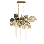 Люстра подвесная с 18-ю стеклянными плафонами с вертикальными подвесками Gilded Mirage  варинант исполнения - 2 | Loft Concept в Омске