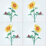 Плитка с узором Подсолнух варинант исполнения - 1 | Loft Concept в Омске