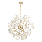 Люстра круглой формы с белыми и прозрачными лепестками цветов Диаметр 69 см Wintery flovers варинант исполнения - 1 | Loft Concept в Омске