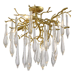 Люстра потолочная с прозрачными стеклянными подвесками в форме капель Droplet Chandelier варинант исполнения - 3 | Loft Concept в Омске