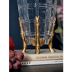 Ваза из прозрачного стекла с бронзовыми ножками и фигурками попугаев Eden Garden porcelain and bronze варинант исполнения - 4 | Loft Concept в Омске