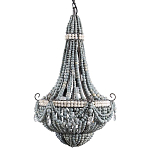 Люстра каплевидной формы украшенная серыми бусинами Wooden Beads Grey Chandelier варинант исполнения - 3 | Loft Concept в Омске