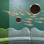 Обои с вышивкой ручной работы Deco Fish Original colourway варинант исполнения - 1 | Loft Concept в Омске