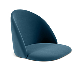 Барный стул со спинкой и металлической подставкой на 4-х деревянных ножках Синий Велюр Vendramin Chair варинант исполнения - 2 | Loft Concept в Омске