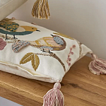 Чехол на подушку с кисточками и вышивкой птиц Ethnic mix Birds Rect варинант исполнения - 5 | Loft Concept в Омске