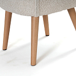 Кресло на деревянных ножках с обивкой из ткани букле Aldo Boucle Armchair варинант исполнения - 6 | Loft Concept в Омске