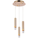 Подвесной светильник Metal Acrylic Tube Trio Gold Hanging Lamp варинант исполнения - 2 | Loft Concept в Омске