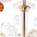 Люстра с 8-ю лампочками и изогнутыми прозрачными элементами из стекла Twisted Glass Candles Chandelier варинант исполнения - 3 | Loft Concept в Омске