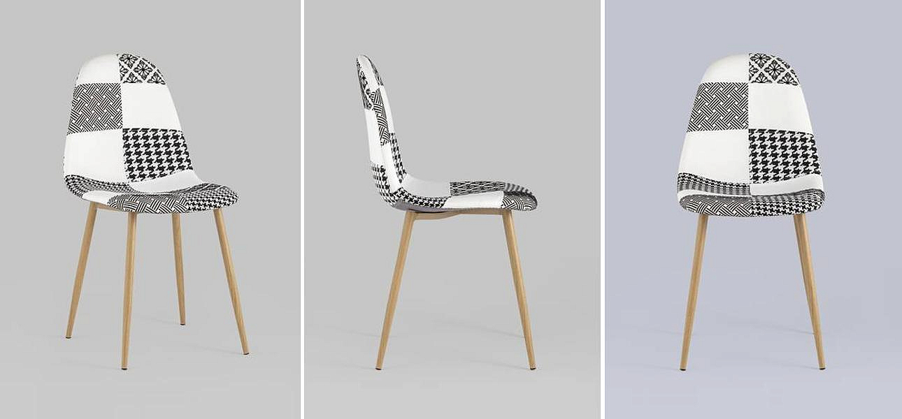 Стул Archie Chair Черно-Белый Печворк Стул Archie Chair Черно-Белый Печворк - Loft-Concept в Омске