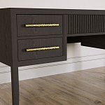 Большой Рабочий стол Primo с 5 выдвижными ящиками Темный орех варинант исполнения - 4 | Loft Concept в Омске