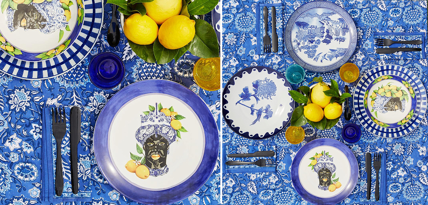 Тарелка Abhika SOUP PLATE MORO HEAD D 22,5 Blue Тарелка Abhika SOUP PLATE MORO HEAD D 22,5 Blue - Loft-Concept в Омске