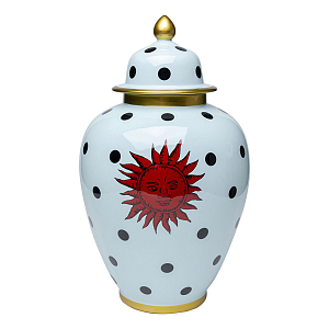 Ваза с крышкой белая Red Sun