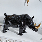 Статуэтка черный носорог с золотыми рогами Golden Horned Black Rhino варинант исполнения - 5 | Loft Concept в Омске