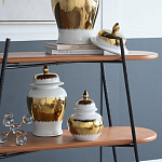 Ваза белая с крышкой и золотистыми фрагментами 46 см Chinoiserie Ceramics варинант исполнения - 2 | Loft Concept в Омске