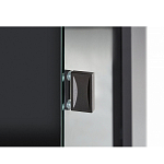 Шкаф-витрина цвета графит с полками и стеклянной дверью Strict Lines варинант исполнения - 4 | Loft Concept в Омске