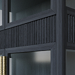 Витрина Primo со стеклянными фасадами и 2 ящиками Черный дуб варинант исполнения - 6 | Loft Concept в Омске