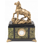 Часы настольные из натурального камня с декором в виде коня Horse Stone Clock варинант исполнения - 1 | Loft Concept в Омске