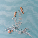 Обои с вышивкой ручной работы Amami Waves Moonbeam colourway on silk moire варинант исполнения - 5 | Loft Concept в Омске