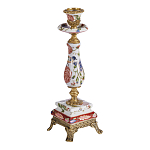 Подсвечник с цветочной росписью из фарфора с бронзовыми элементами Eden Garden варинант исполнения - 2 | Loft Concept в Омске