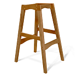 Барный стул со спинкой на 4-х деревянных ножках Сиреневый Велюр Ava Charm варинант исполнения - 4 | Loft Concept в Омске