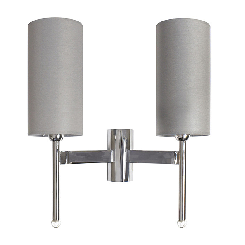 Бра с 2-мя серыми цилиндрическими абажурами Natural Concepts Серый в Омске | Loft Concept 