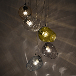 Люстра каскадная с 5-ю разноцветными стеклянными плафонами Kaleido варинант исполнения - 4 | Loft Concept в Омске