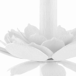 Торшер с декором в виде белого цветка магнолии на каркасе и черным абажуром White Magnolia варинант исполнения - 2 | Loft Concept в Омске