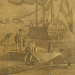 Обои ручная роспись Views of Italy Sepia варинант исполнения - 2 | Loft Concept в Омске