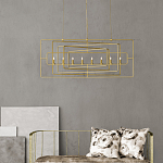 Люстра золотая из пересекающихся прямоугольных элементов Thin Intersecting Rectangles варинант исполнения - 3 | Loft Concept в Омске