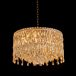 Люстра круглая с хрустальными подвесками на золотистом каркасе Roul Crystal Light варинант исполнения - 3 | Loft Concept в Омске