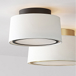 Потолочный светильник с круглым хлопковым абажуром Frosted Diffuser варинант исполнения - 2 | Loft Concept в Омске