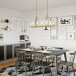 Люстра прямоугольная цвета латунь с прозрачными рифлеными цилиндрическими плафонами Kichler варинант исполнения - 8 | Loft Concept в Омске