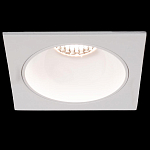 Встраиваемый спот светодиодный квадаратный белого цвета с круглым углублением Ombra Lux  варинант исполнения - 1 | Loft Concept в Омске