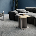 Стол журнальный бежево-серый из 3-х частей со столешницами в виде геометрических элементов MUND SIDE TABLE LIGHT MOCHA варинант исполнения - 1 | Loft Concept в Омске