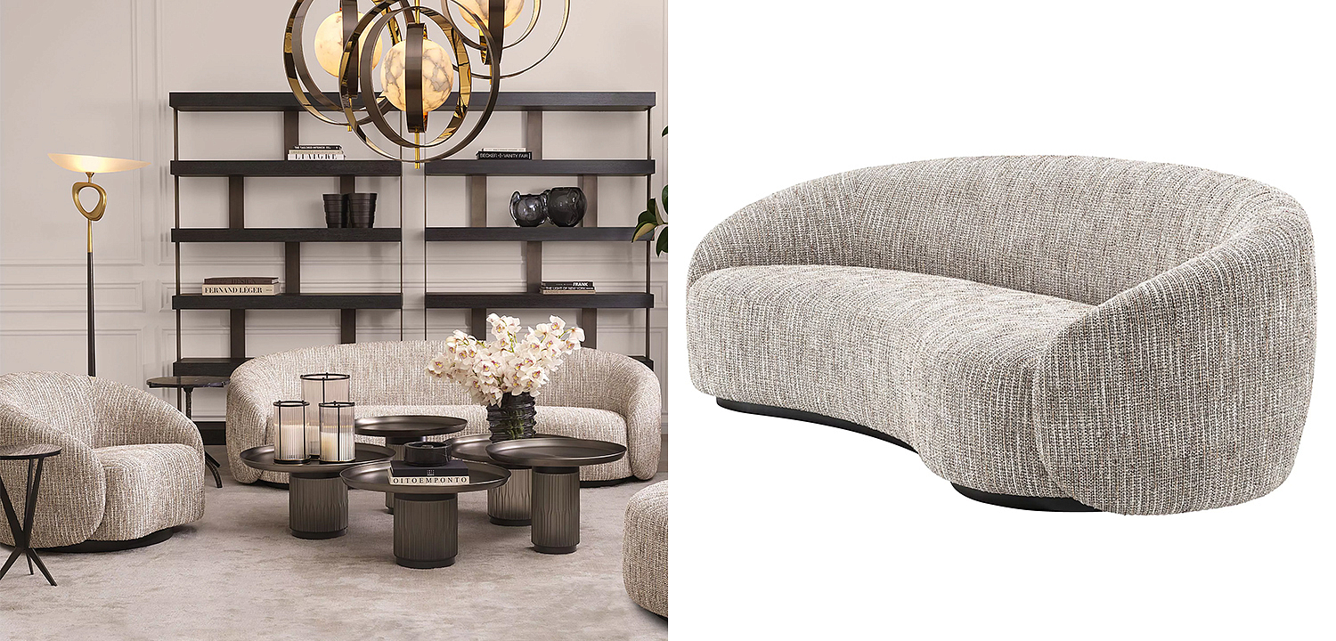 Диван Eichholtz Sofa Amore Бежево-серый Черный - Loft-Concept в Омске