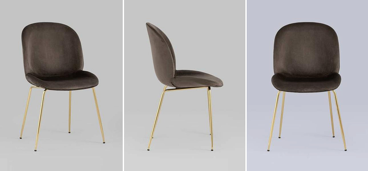 Стул Коричневый Велюр Vendramin Chair Стул Коричневый Велюр Vendramin Chair - Loft-Concept в Омске
