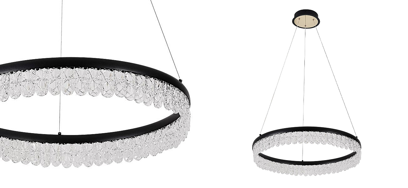 Круглая светодиодная люстра Pettico Black Круглая светодиодная люстра Pettico Black - Loft-Concept в Омске