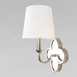 Бра с белым текстильным абажуром и декоративным основанием в виде четырехлистника с зеркальной вставкой Vitorino варинант исполнения - 20 | Loft Concept в Омске