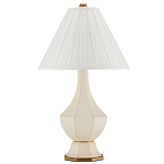 Настольная лампа с фактурным конусовидным абажуром и кожаным каркасом Malifis варинант исполнения - 4 | Loft Concept в Омске