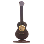 Часы настольные в виде гитары из натурального камня Обсидиан Stone Clock варинант исполнения - 3 | Loft Concept в Омске