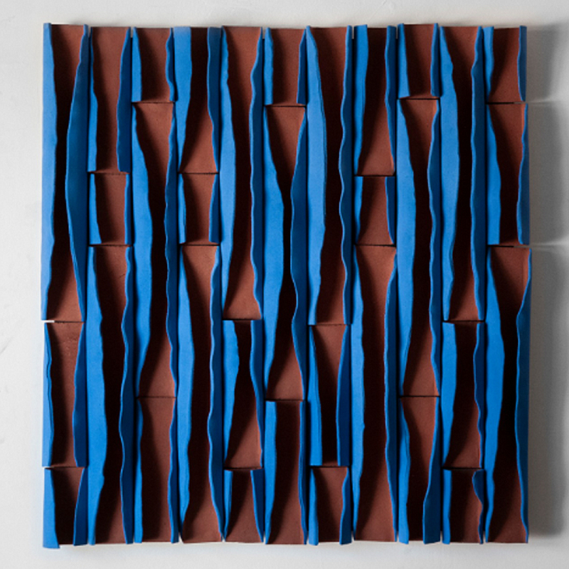 Объемное фактурное панно Metropolis Terracotta and Blue Синий Терракотовый в Омске | Loft Concept 