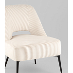 Кресло лаунж Бостон велюр рельефный молочный на черных ножках варинант исполнения - 2 | Loft Concept в Омске