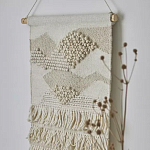 Панно из шерсти и хлопка с узором Beige Calista Serene варинант исполнения - 6 | Loft Concept в Омске