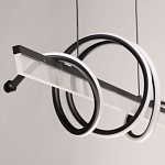 Люстра линейная черного цвета с волнообразным металлическим элементом Luke Lampco Tracer Lamp варинант исполнения - 7 | Loft Concept в Омске